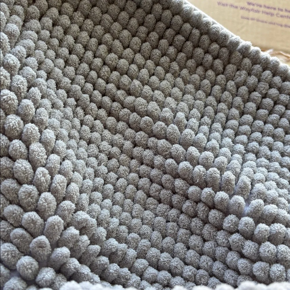 SUBRTEX Bathroom Rugs Chenille Bath Mat Machine Washable(Light Gray,16